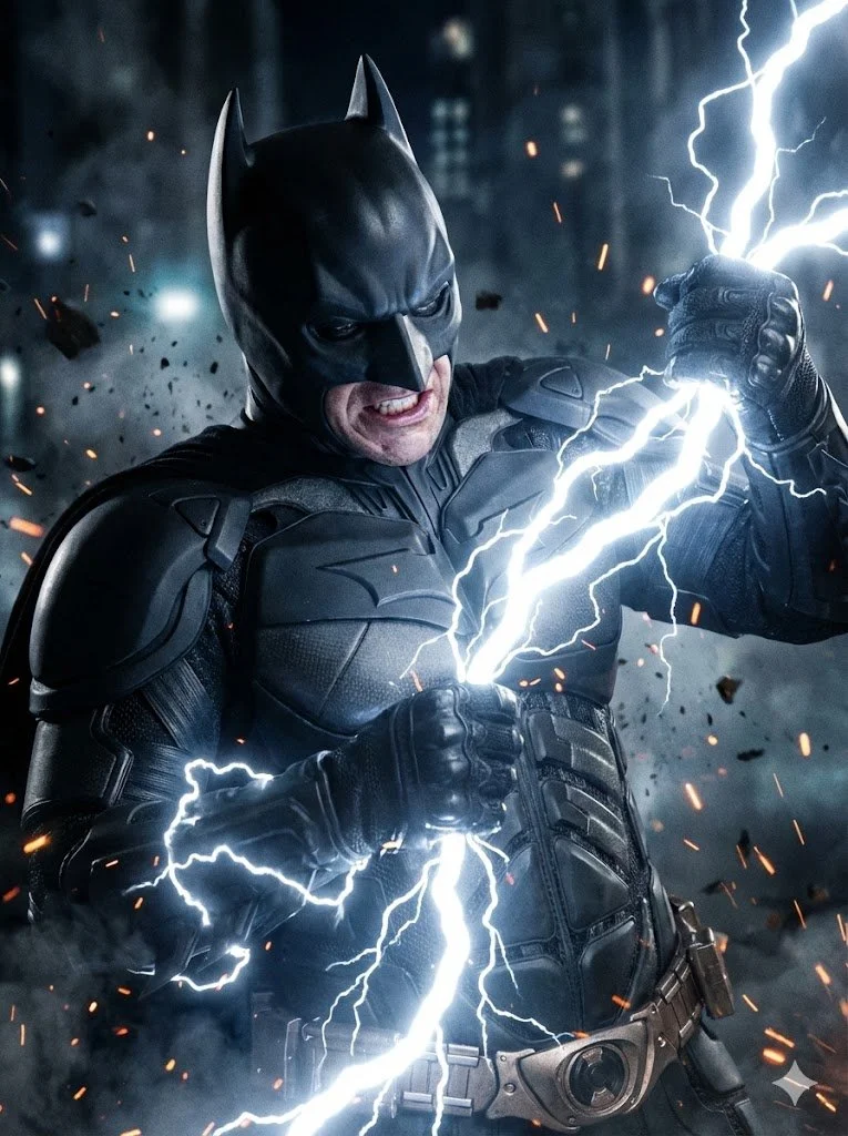 Dramatic superhero action scene images