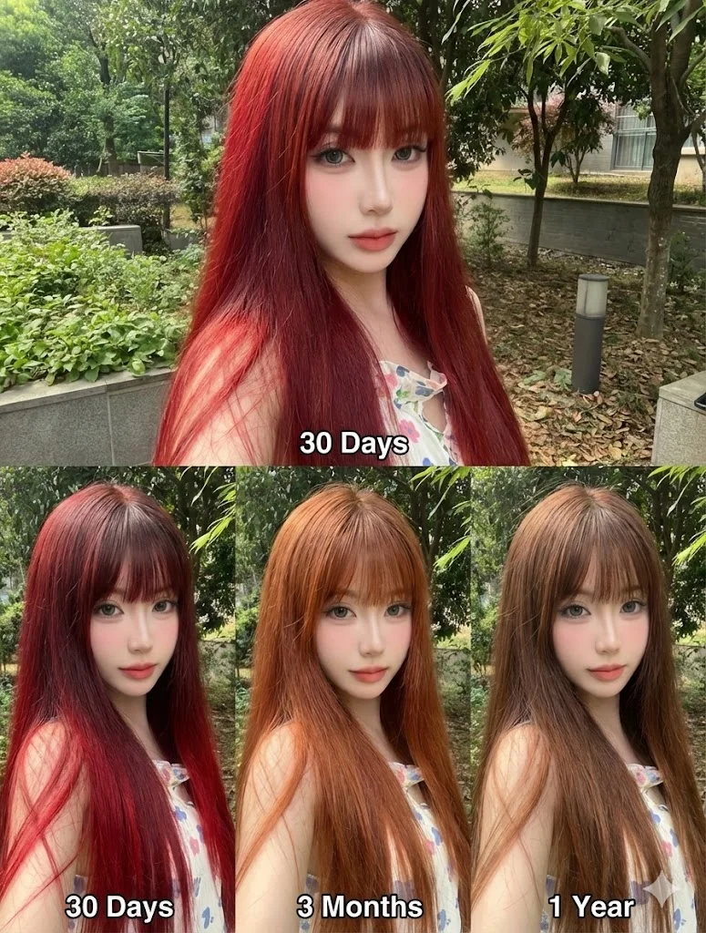 Hair Fading Process Visualization Over Time