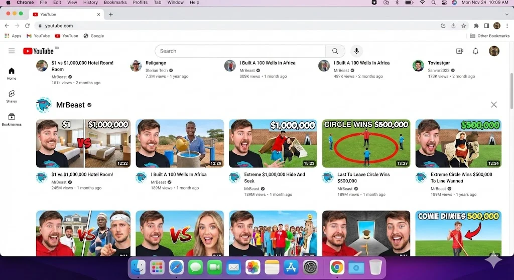 Popular YouTube Channel Visual Reference Screenshots